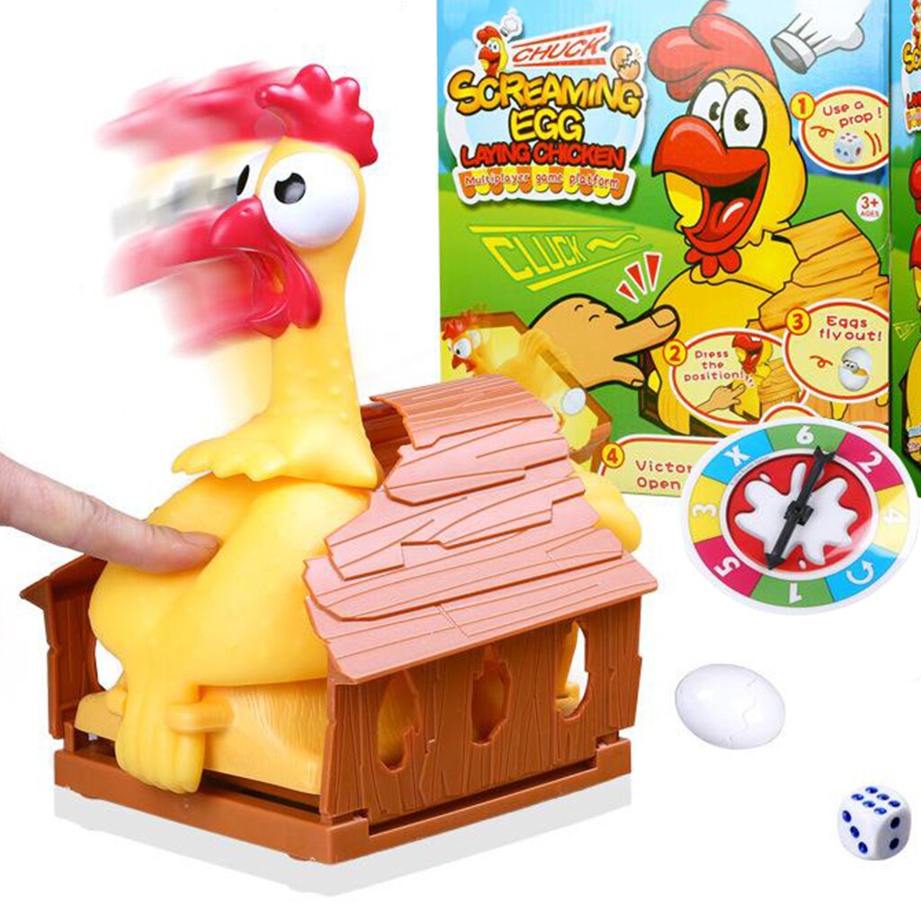 Trucco di plastica gallina che depone le uova, gioco da tavolo interattivo, gioco di pollo, regalo di scherzo, gioco di festa