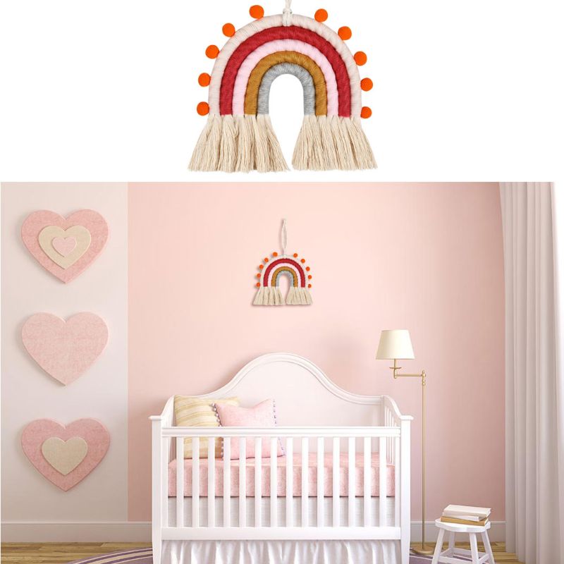 Ins Nordic Geweven Regenboog Tapijt Katoen Hand-Gebreide Kinderkamer Decoratie Muur Opknoping Ornamenten Foto Props Baby Gym Speelgoed