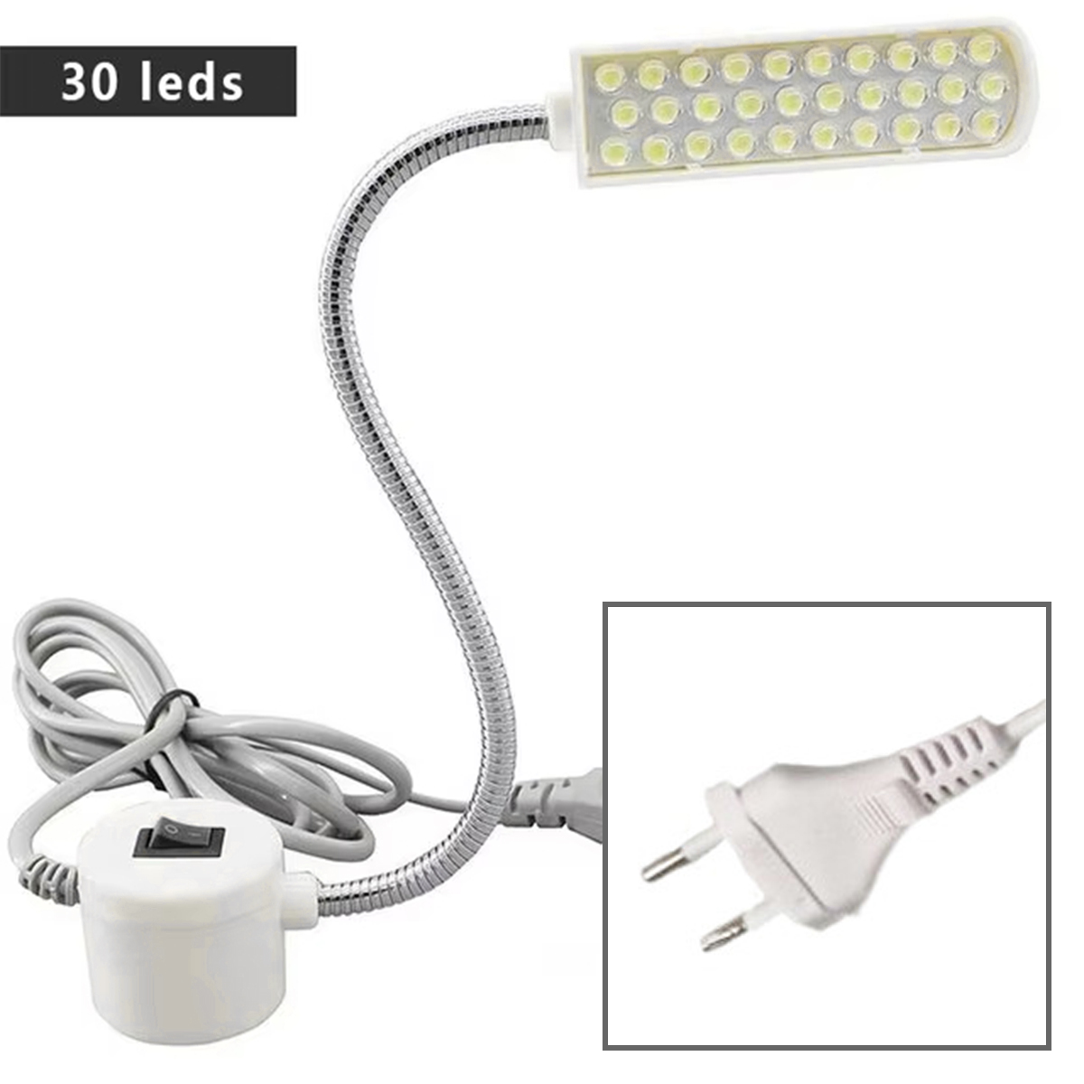 Industriële Geleide Licht 1w 2w 3w Flexibele Werklicht Adsorbed Basisarm Gooseneck Werken Eu/Us Plug Hanger Magnetische Naaimachine: Donker Kaki
