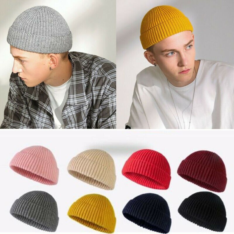 Kvinde mand vinterhuer hiphop strikhue dame & #39 ;s varm slouchy kasket hæklet ski hue hue kvindelige bløde baggy skullies huer
