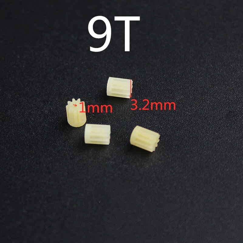 4pcs Piccolo Ingranaggi Del Motore 6T 7T 8T 9T 10T 11T 12T Denti per 0.8 MILLIMETRI 1 millimetri Albero R/C Elicottero Mini Quadcopter Accessori Pezzi di Ricambio: 9T 1MM