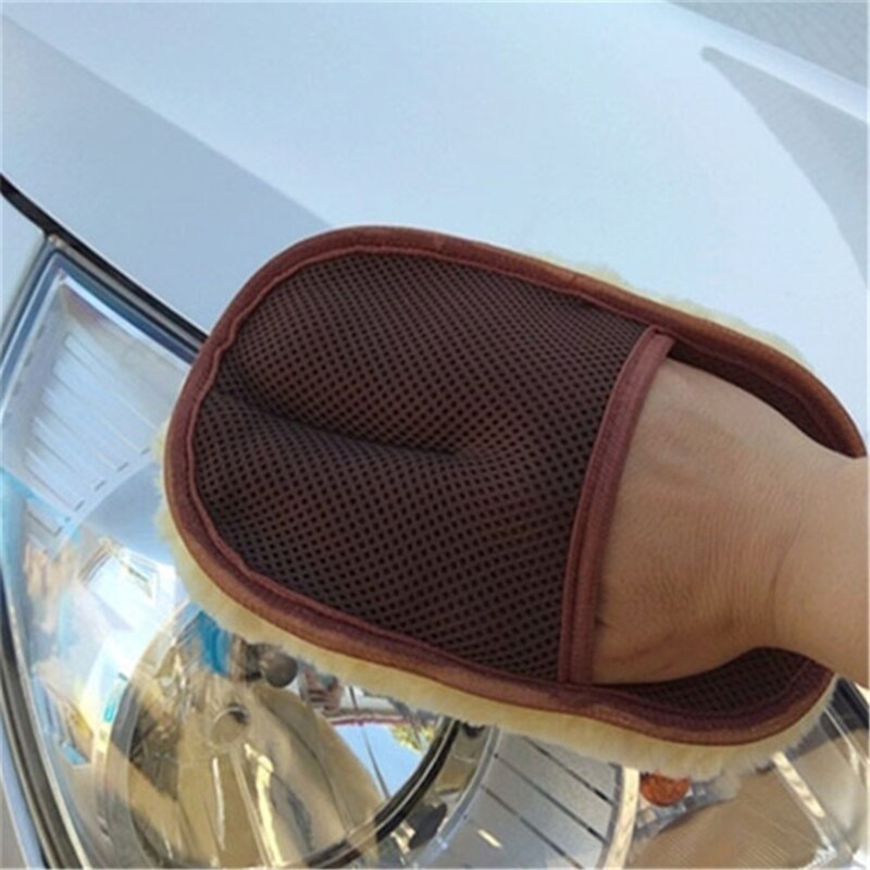 1 st. autostyling wollen zachte autowashandschoen reinigingsborstel motorwasverzorgingsproducten auto-accessoires
