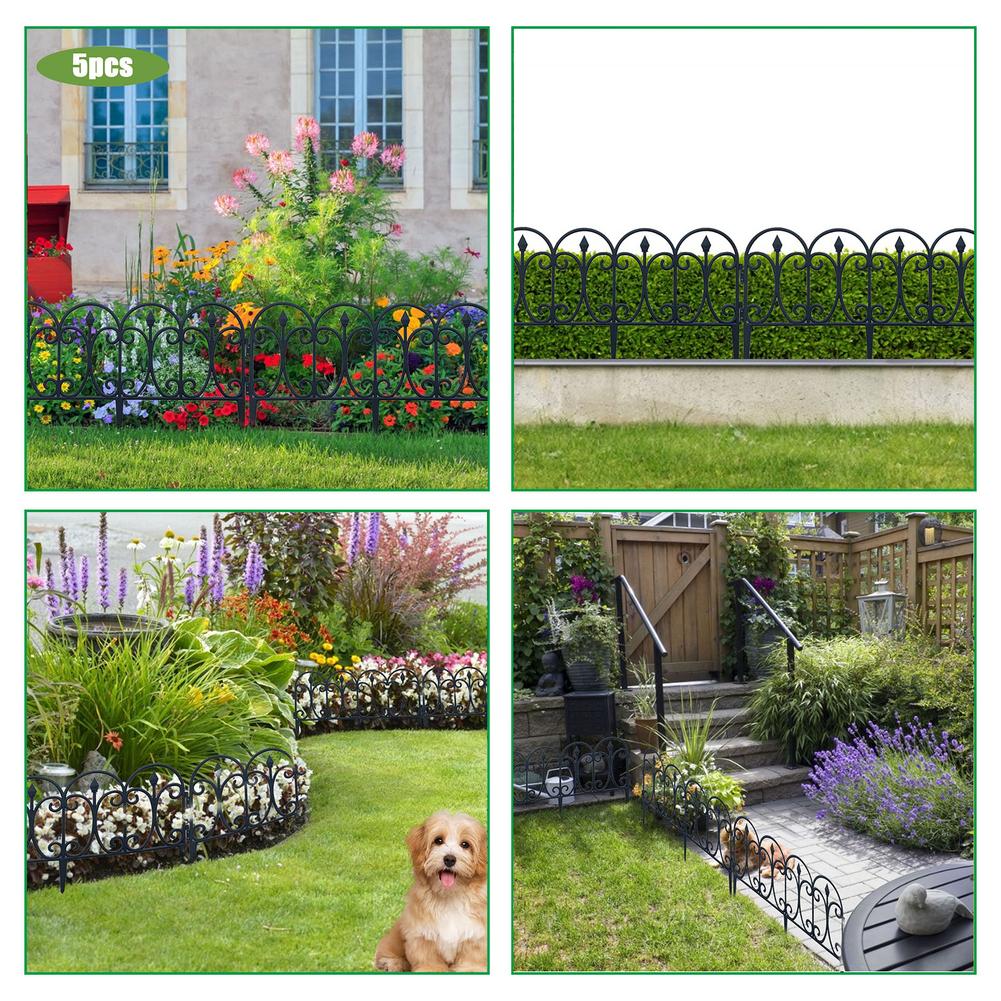 5PCS Garden Fence Landscape Garden Border Edging Barrier Lawn Edge Garden Outdoor Pastoral Fence Wedding Decorative Fence