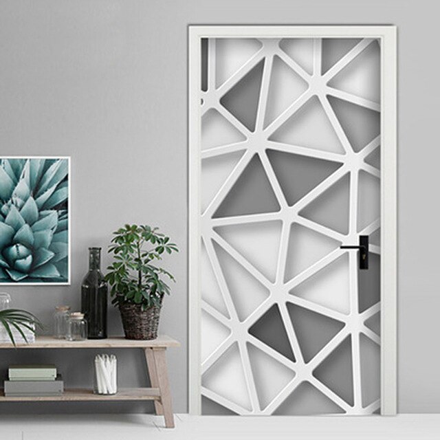 2* Wall Sticker 3D Three-dimensional Simulation Window Tiles Mirror Door Stickers DIY Wallsticker Adhesive Bottom Cloth: 1