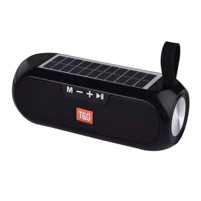 TG182 Zonne-energie Opladen Bluetooth Speaker Draagbare Kolom Draadloze Stereo Music Box Luidspreker Outdoor Waterdichte Altavoces: Black