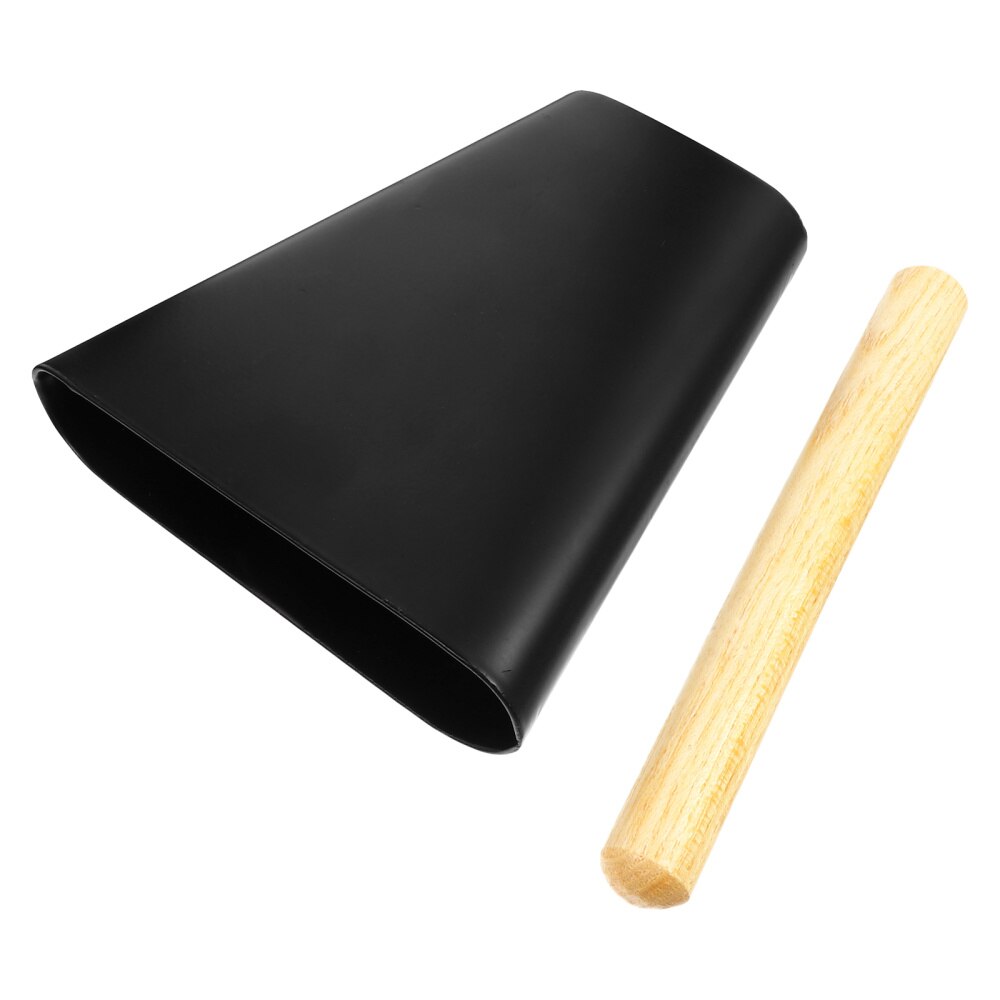 1 pc Kuhglocke Mit Schläger Stock Schwarz Schlagzeug Instrument Drumset Zubehör Lärm Hersteller Kuh Glocke für Bauernhof