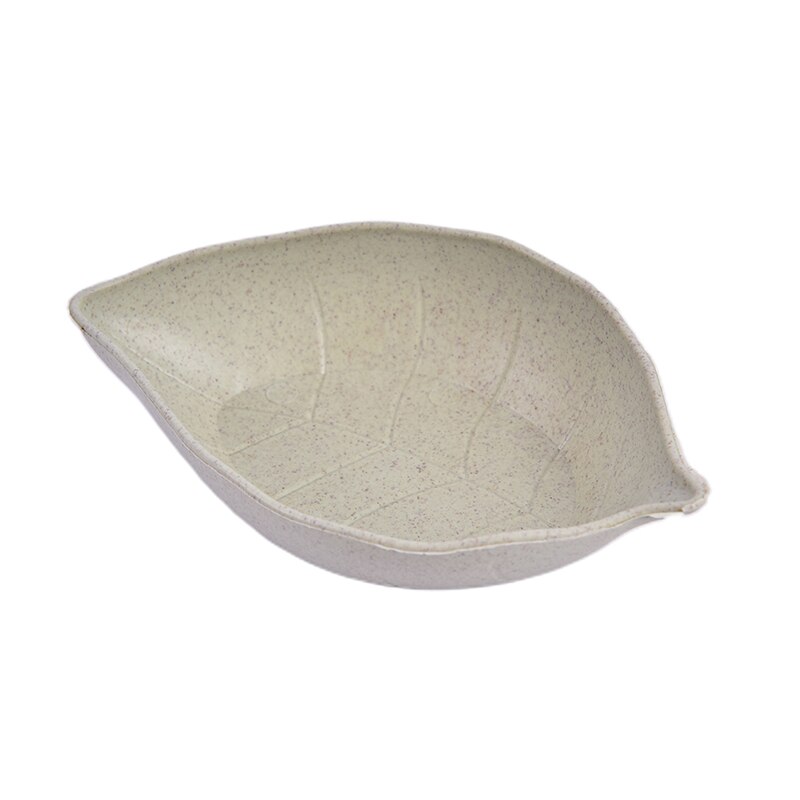 Bladeren Vorm Baby Kids Schotel Kom Tarwe Stro Sojasaus Schotel Rijstkom Plaat Sub-Plaat Japanse Servies Voedsel container: green