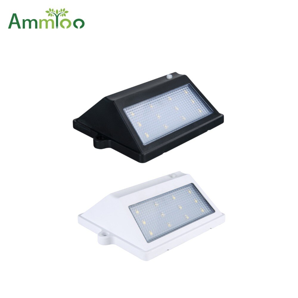 AmmToo Sensor LED Solar Path lamp Waterdicht Tuin Led Outdoor wandlamp Emergency Beveiliging nachtlampje Met Oplaadbare