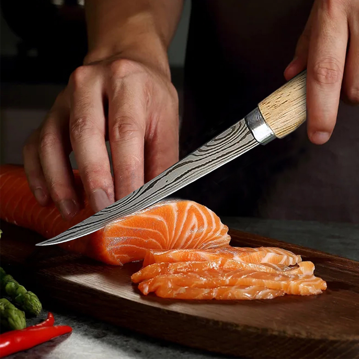 Kitchen Filleting Knife Fish Boning Knife Stainless Steel Knife Sushi Bone Meat Cleaver Fish Fruit Vegetable Cooking Chef Knife