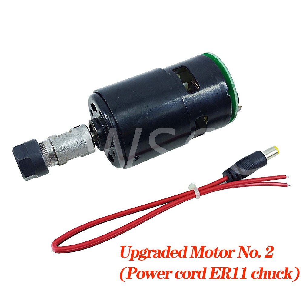 DIY small DC CNC spindle motor, 20000RPM, with ER11 fixture set, 24V DC, high power, noise reduction, DC motor: number 2
