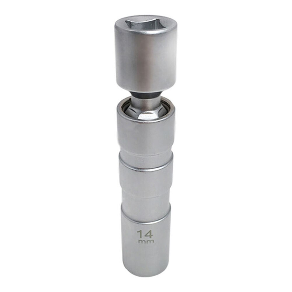 Spark Plug Removal Tool Silver High Carbon Steel Chrome Finish 92mm D 14mm Swivel Wobble Socket