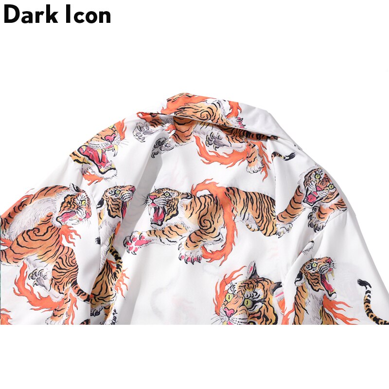 Dark Icon – chemise imprimée tigre pour hommes et femmes, Streetwear d&#39;été décontracté, collection