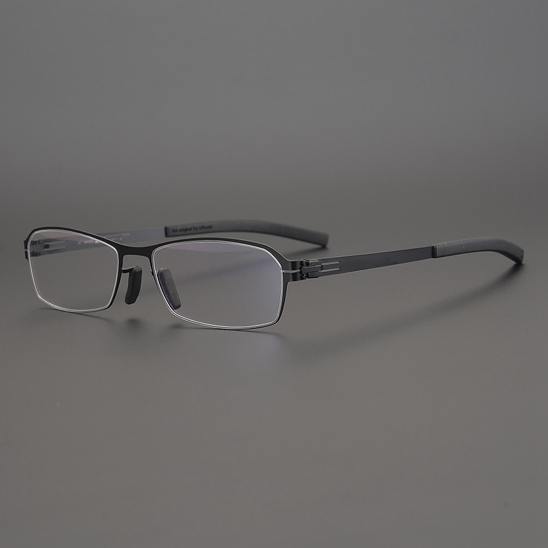 Germany Berlin Screwless Eyewear Ultra Light Titanium Square Retro Glasses Frame Men And Women’s Myopia Prescription Eyeglasses: black