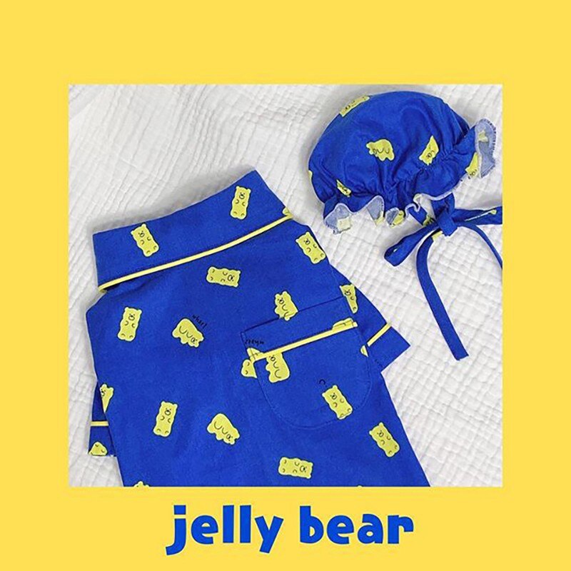 Conjunto de pijama de ropa para perro y Chihuahua, camisa azul de oso, caramelo, ropa bonita para perro cachorro, traje para Yorkshire