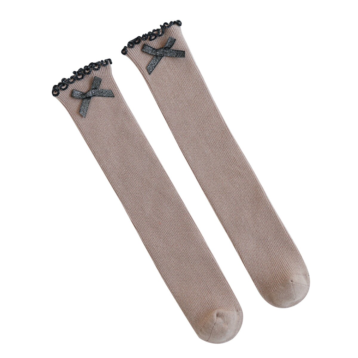 Maluch dziewczynek pończochy piękne wzburzyć plisowany dzianiny bawełniane ciepłe antypoślizgowe skarpety robić kolan na sukienka na co dzień: żółty