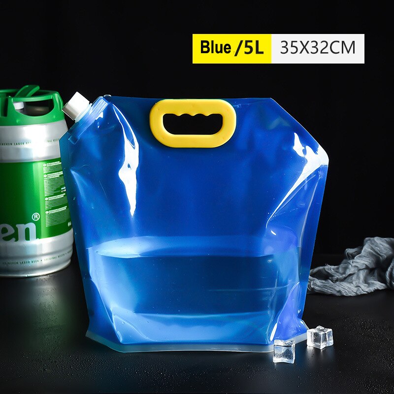 draussen Wasser Tasche Bahre Tasche Wasser Panzer Wasser Lagerung Tasche Faltbare Trinken Lagerbier Kochen Picknick BBQ Wasser Behälter Tasche Träger: Blau 5L