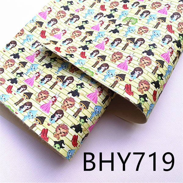 A4 20*33CM cartoon print synthetic leather fabric for DIY accessories BHY718: BHY719