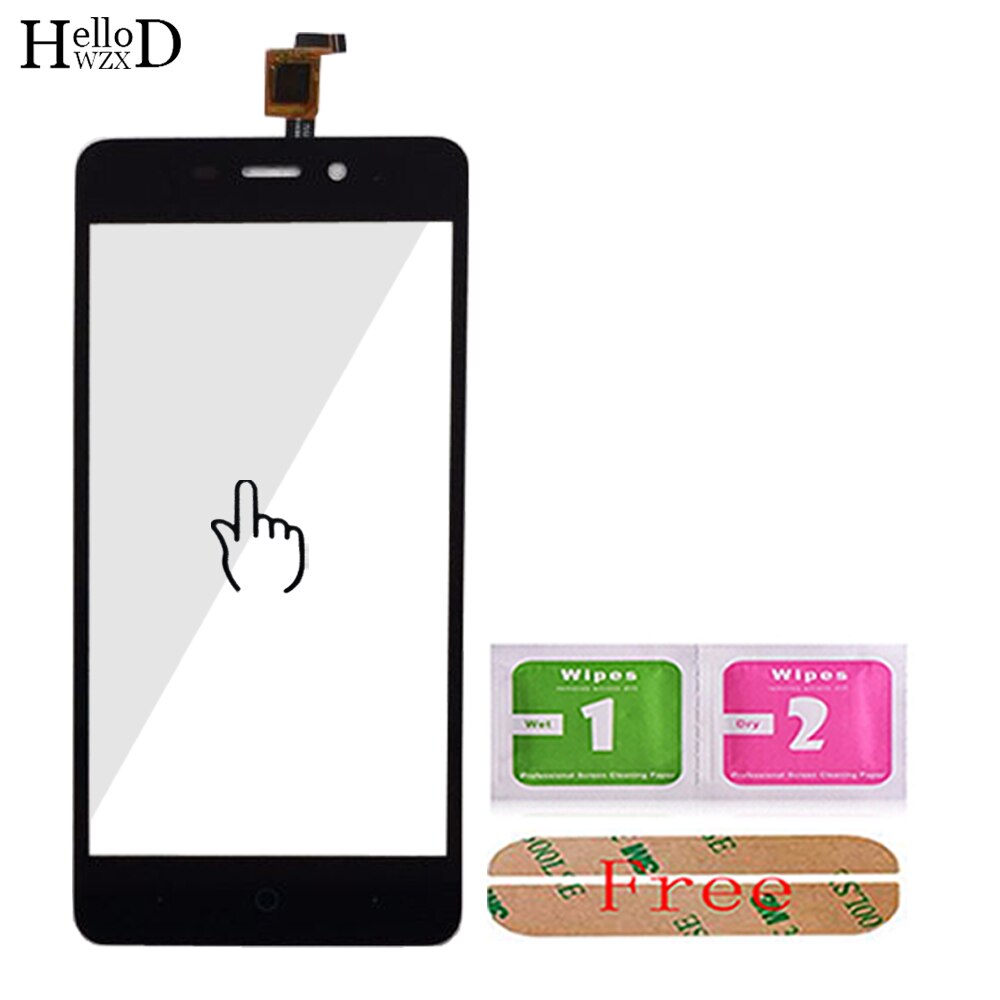 Touchscreen digitizer paneel lens sensor voor zte blade  x3 /  blade  d2 / t620 vervanging onderdeel mobiele telefoon front glas gereedschap lijm: Zwart geen gereedschap