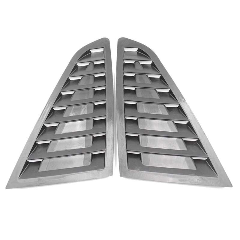 2Pcs Glossy Black Rear Window Side Vent Louvers Cover Shield Decoration Sticker for Ford Mustang