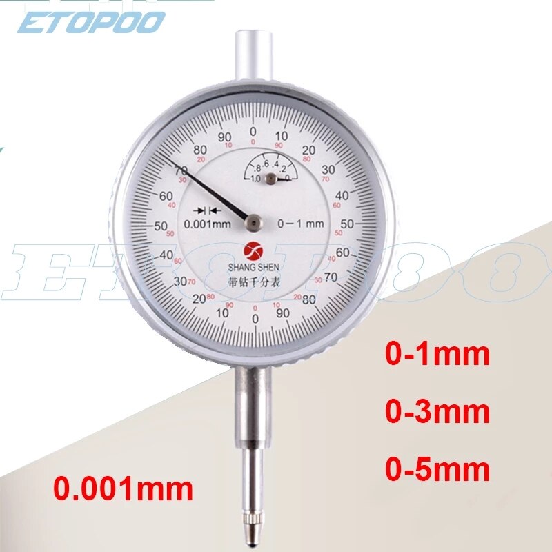 0.001mm micron dial indicator 0-1mm 0-3mm 0-5mm measuring range Precision shockproof indicator precision dial indicator gauge