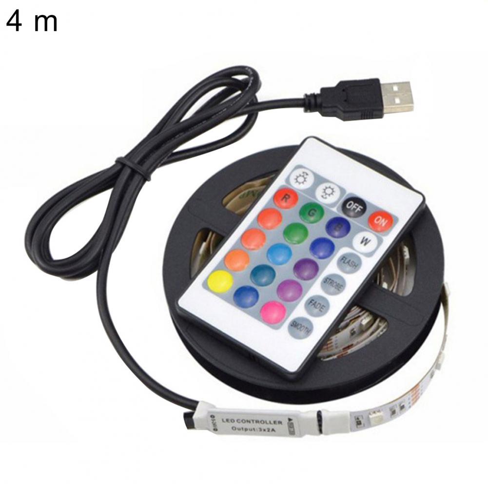 0.5/1/2/3/4/5M 5V USB LED TV Backlight Remote Control Multicolor Home Light Bar Lamp Backlight Strip: 4m