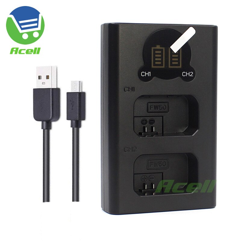 Double chargeur de batterie LCD NP-FW50, pour SONY a7 ILCE-7 a7S ILCE-7S a7R ILCE-7R a6500 a6300 a6100 NEX-5 RX10IV remplacement d'appareil photo BC-VW1