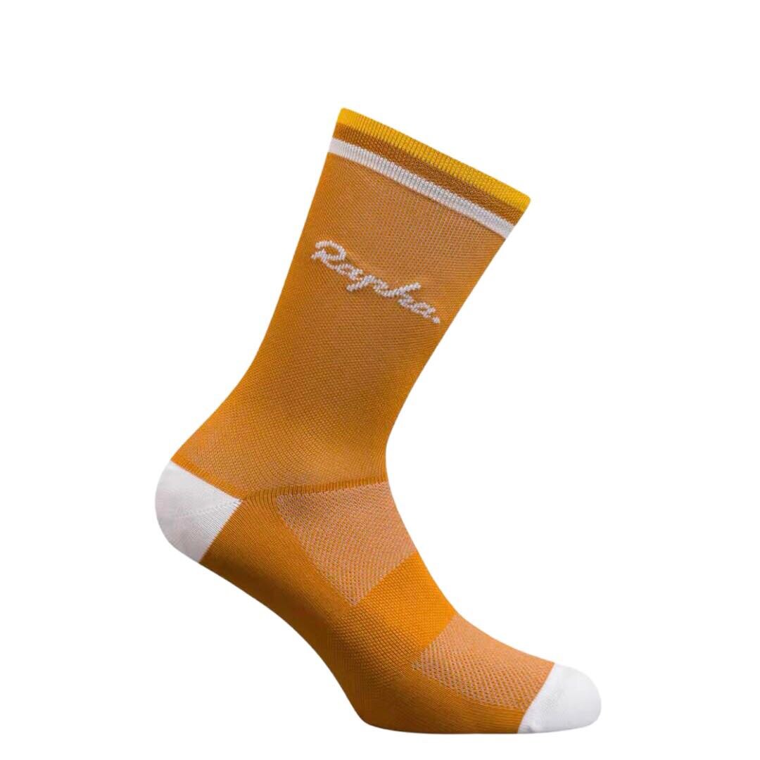 Chaussettes de Sport en plein air à Compression, Orange, pour hommes, cyclisme, vélo de route,: Orange