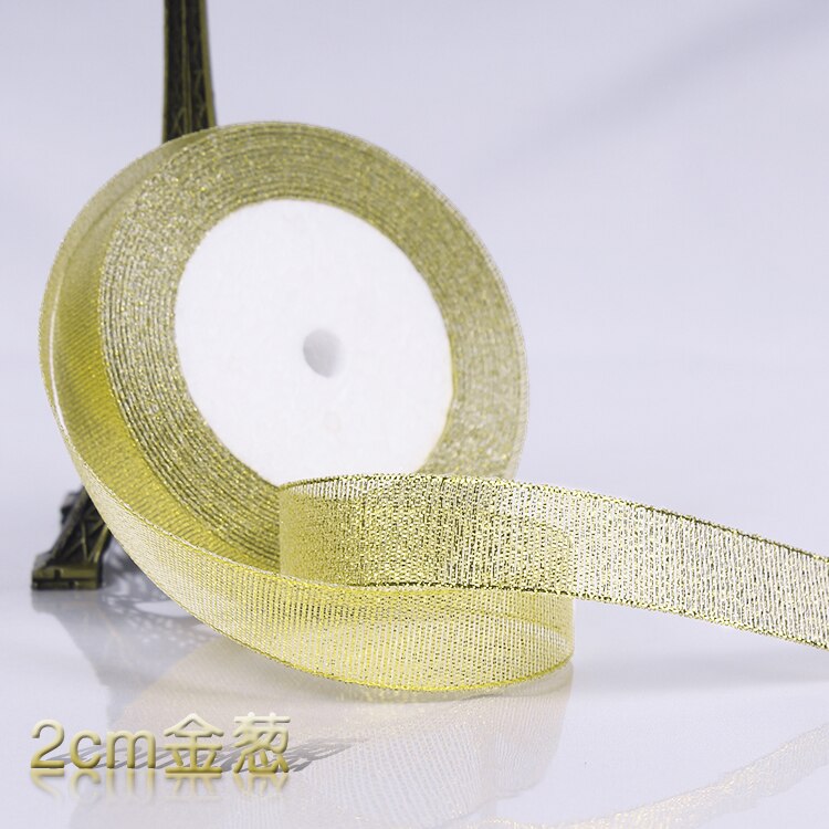 Ruban Satin licorne doré & argent 0.3-5CM | Pour emballage , ruban pailleté de décoration de mariage, pour noël halloween bricolage: onion 20mm  gold