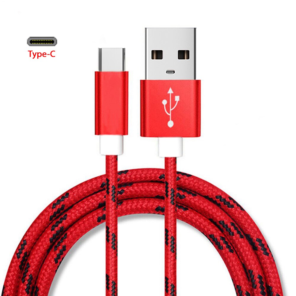 Snel Opladen Kabel Type C Data Lijn Voor Xiaomi Redmi Note 7 Snelle Opladen Data Sync Usb C Kabel Voor samsung Galaxy Oneplus 6T: Typoe-C Red / 1m