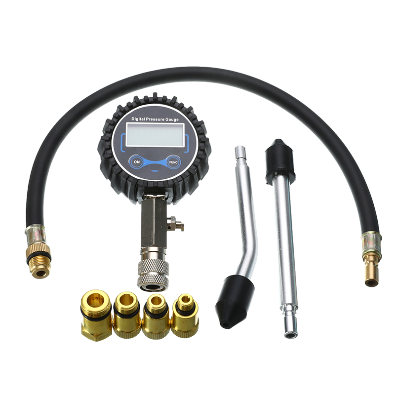 Digitale Compressie Tester Manometer Tester Kit Motor Auto Benzine Gas Motor Cilinder Motorfiets Manometer