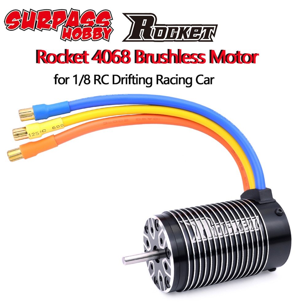 Rocket 4068 2650KV 2050KV 1900KV 4P Sensorless Brushless Motor for 1/8 RC Racing Car Truck Truggy On Road