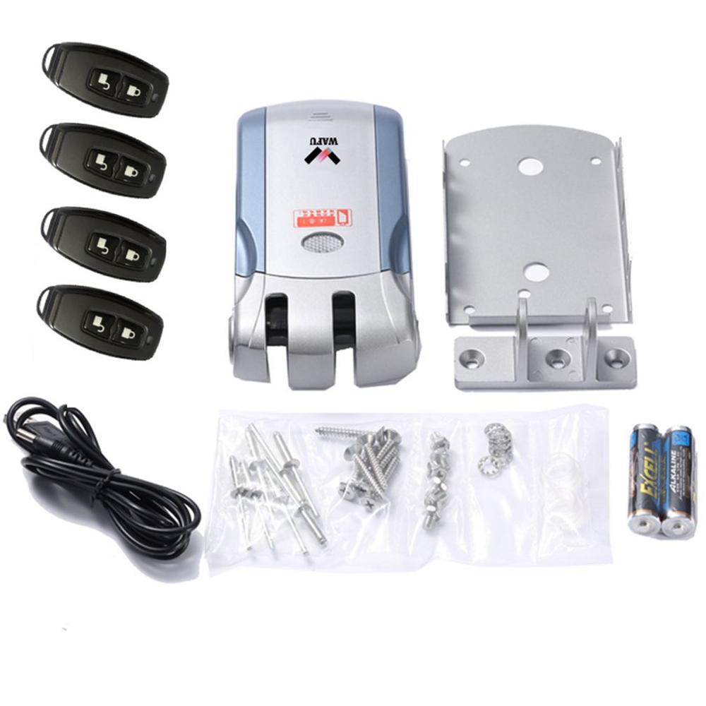 Wafu WF-018 Control remoto inalámbrico cerradura electrónica inteligente cerradura de puerta sin llave 4 controles remotos cerrojo con alarma integrada