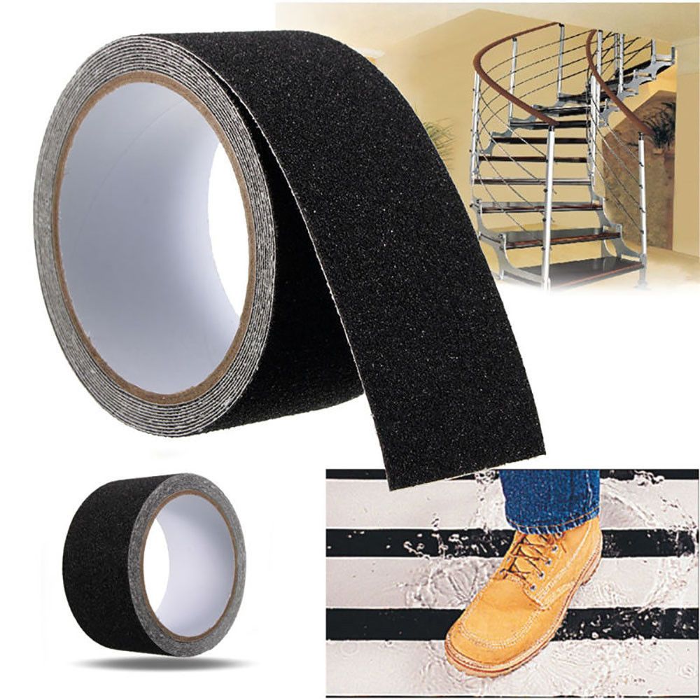 Cinta antideslizante de alta resistencia, Cinta de agarre impermeable para exteriores, escalones de escalera, rampa, monopatines, tiras adhesivas antideslizantes, 5M, 1 unidad