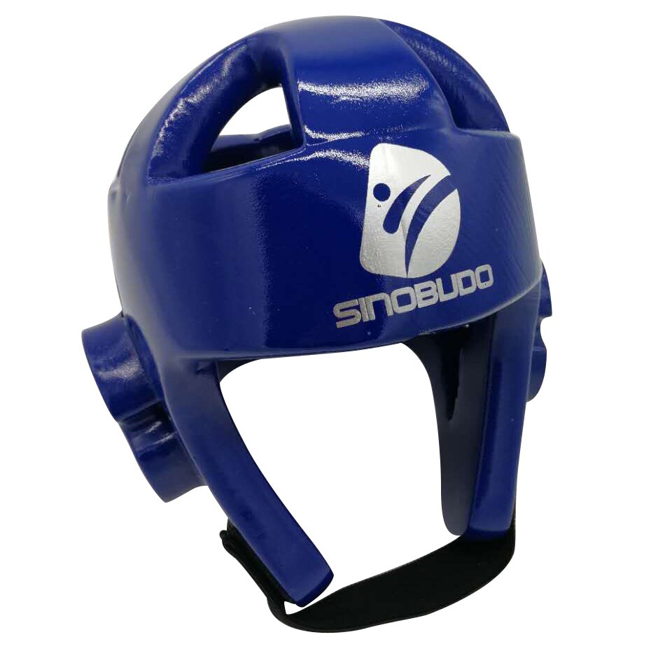 Sinobudo Taekwondo Hoofd Protector Karate Apparatuur Helm Mma Muay Thai Boksen Hoofdbeschermer: Blauw / S(height 110-130cm)