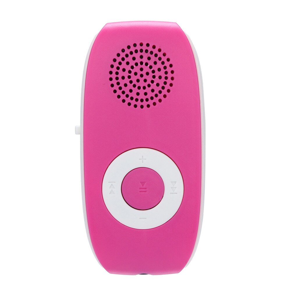 MP3 Player Music Media Audio Music Player Clip USB MP3 Player Support SD TF Card 32GB Sport Music Media Built-in Speaker: Hot Pink 