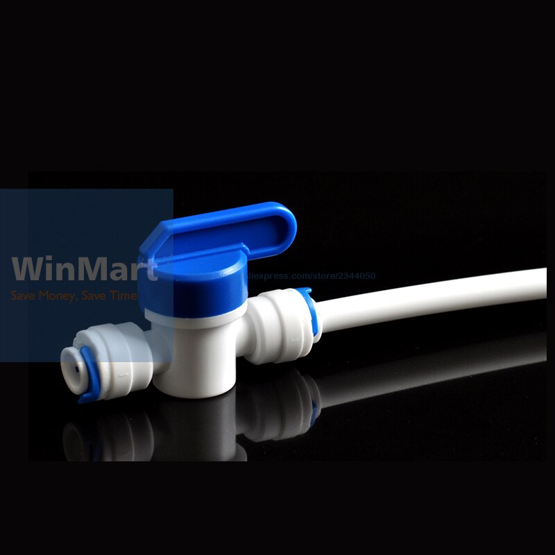 1pc 1/4" Tube tap shut off Ball Valve Quick Fitting Connection Aquarium RO Water Filter Reverse Osmosis System