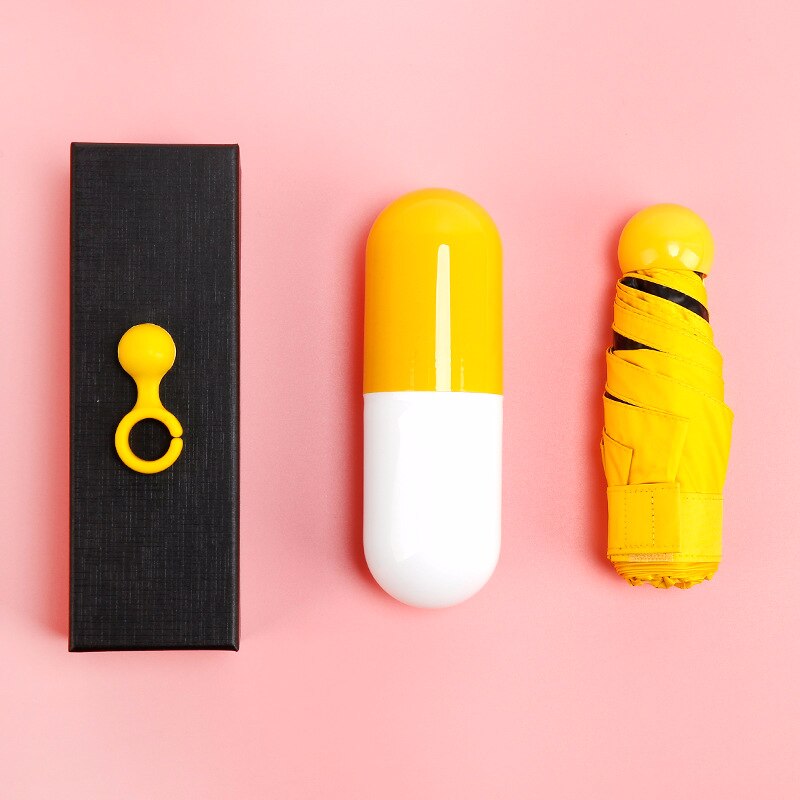 Capsule Mini Paraplu Ultralichte Paraplu Pocket Zwart Rubber Zonnebrandcrème Paraplu Reclame Paraplu 6K Clear Paraplu