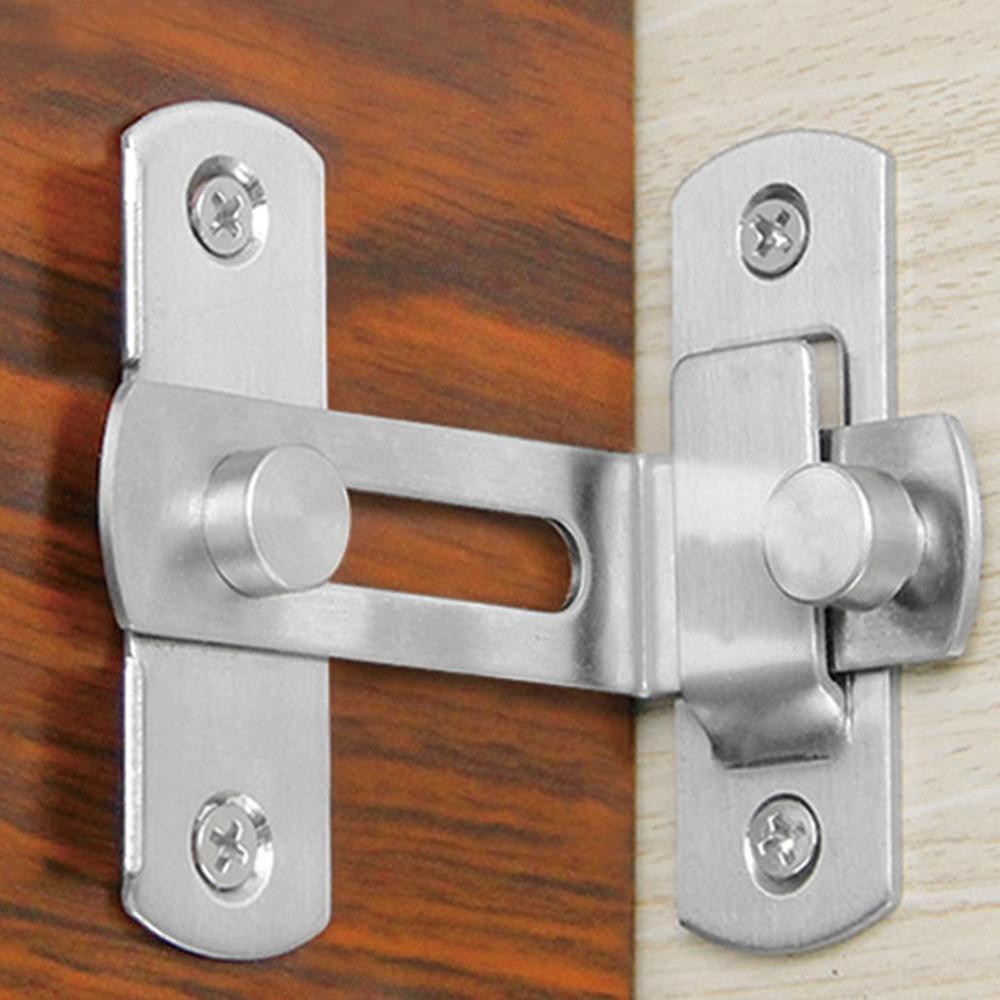 90 Degree Right Angle Door Latch Hasp Bending Latch Buckle Bolt Sliding Lock Barrel Bolt with Screws for Doors