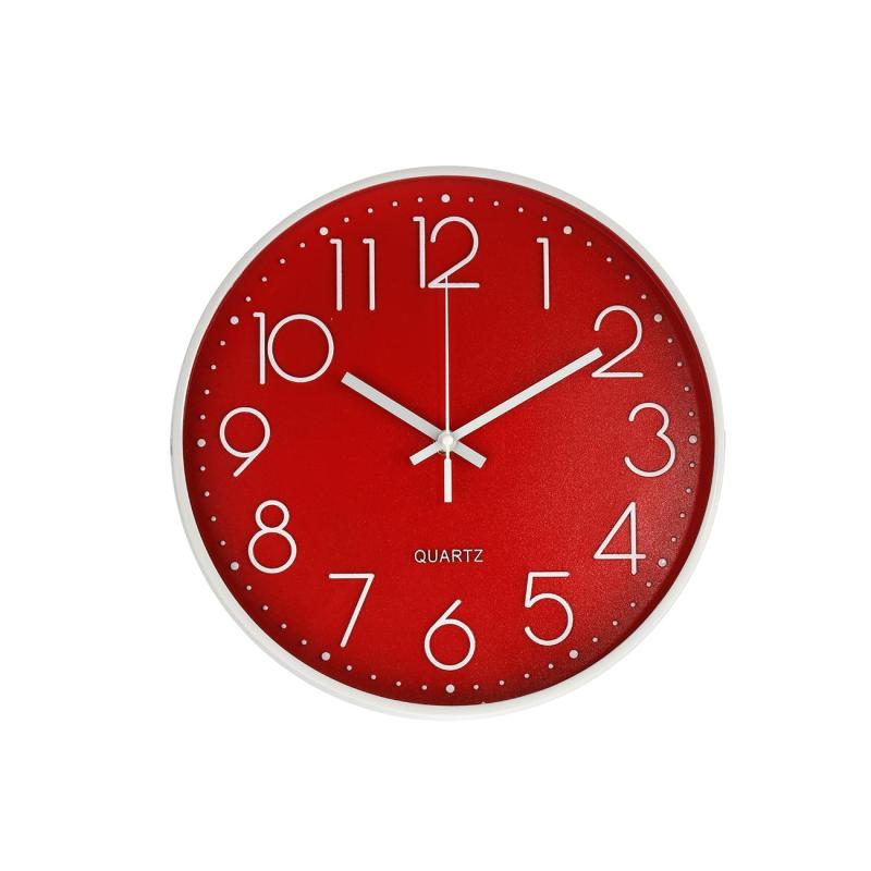 12 inch Wall Clock Modern Digital Living Room Bedroom Office Kitchen Class Room Clock France Style Wall Watch Decor: Red
