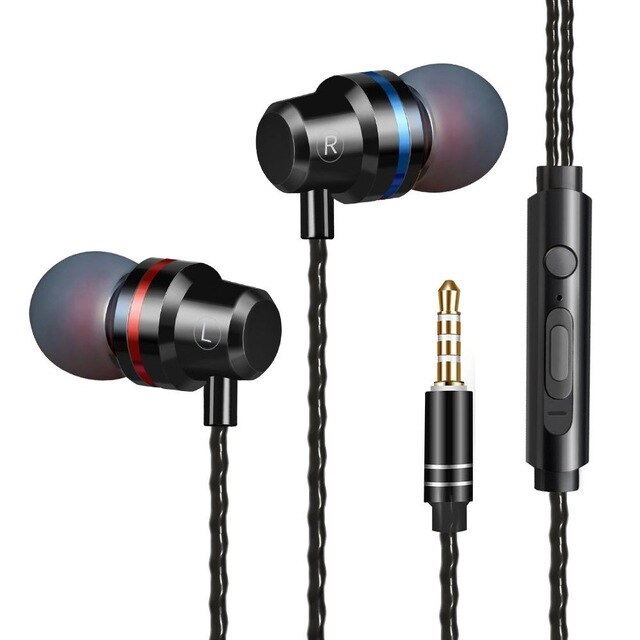 Olhveitra Bass Oortelefoons Bedrade Headset Gamer Voor Iphone Samsung Handenvrij In Ear Stereo 3.5Mm Ruisonderdrukkende Oordopjes Met Microfoon: Style B Black