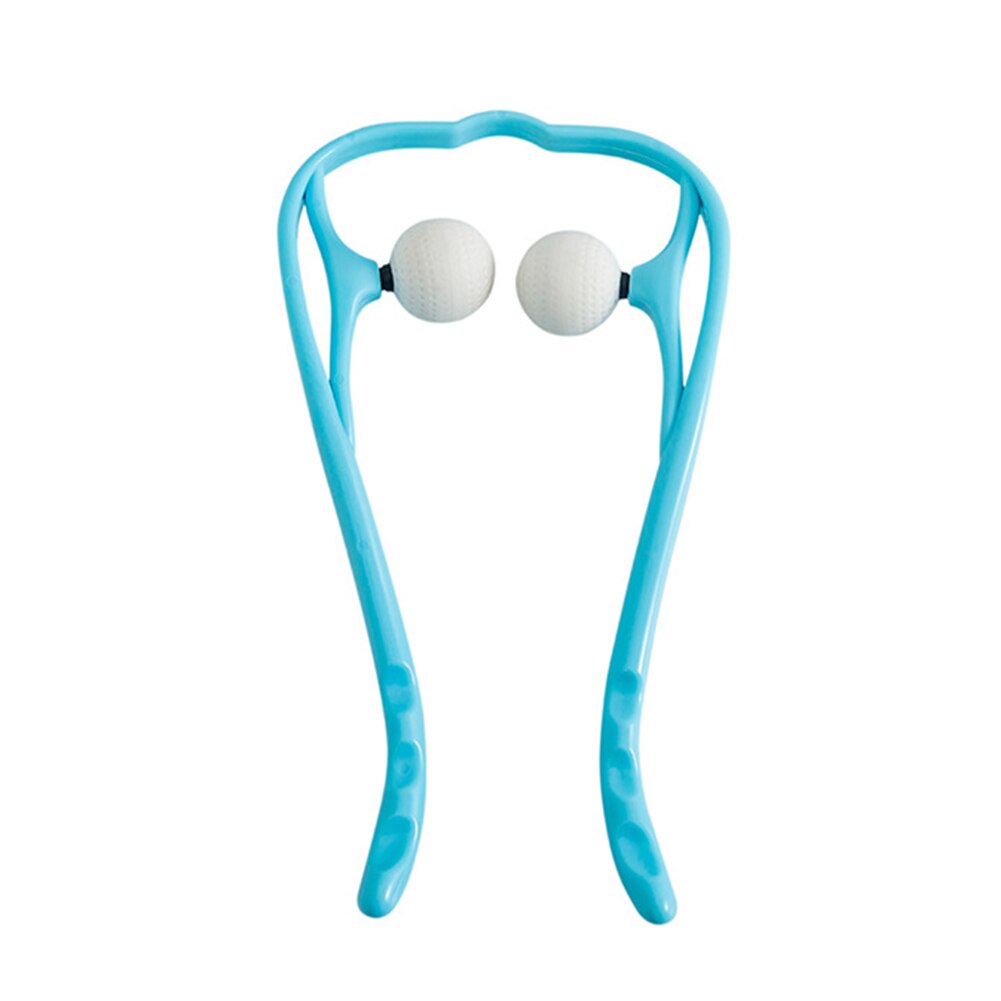 Pressure Relieve Hand Roller Massage Therapy Manual Neck Shoulder Dual Trigger Point Self-Massage U-Shape Hand Roller: Blue