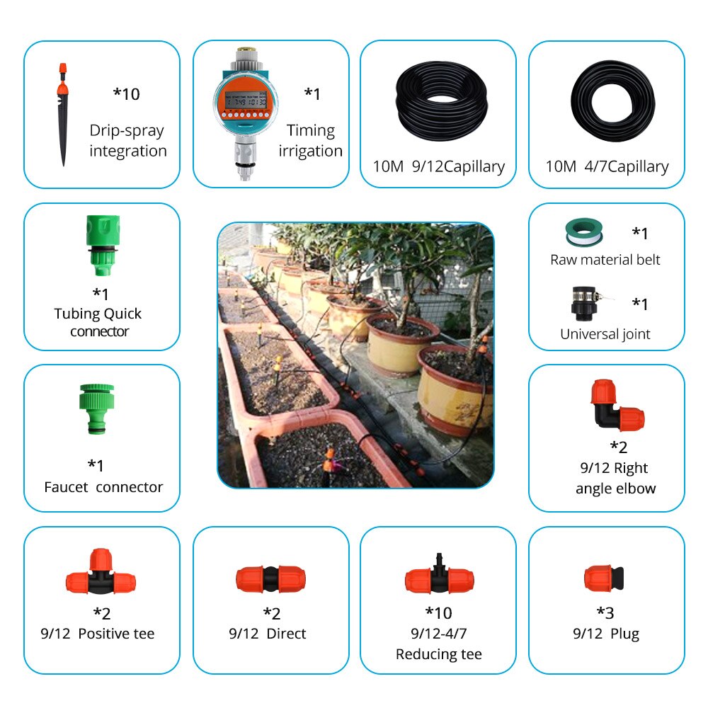 Garden Automatic Water Timer Energy Saving Woterproof Rain Sensor With Battery Watering Irrigation Timer Controller