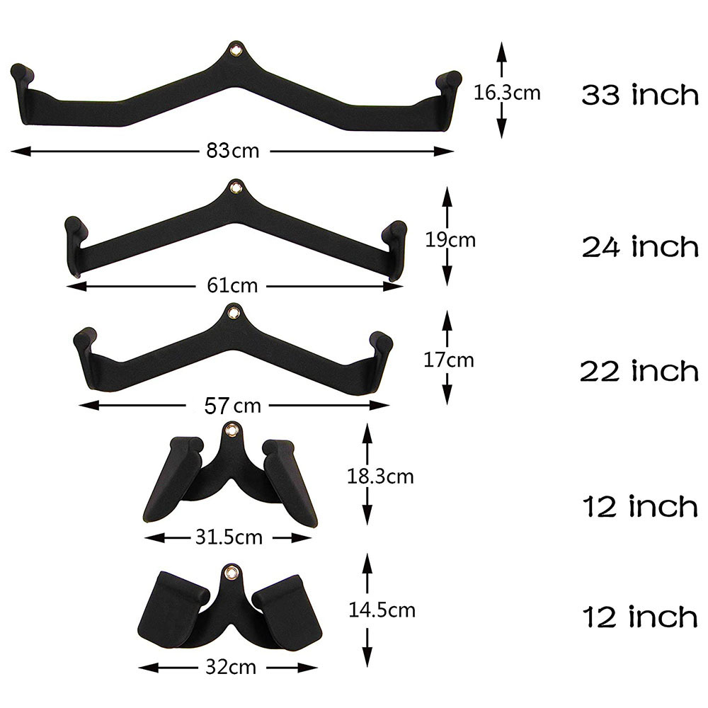 Home Gym Fitness Rudern V-Bar Riemenscheibe Kabel Maschinenaufsätze Bizeps Trizeps Rücken Blaster Griff Pull Down Handgriffe