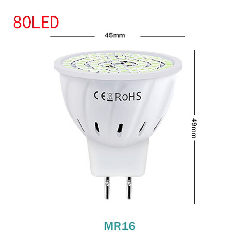 Ultraviolet germicidal lamp UV E27 Ultraviolet UVC Light GU10 MR16 Sterilization Lamp Cup Corn Bulb Disinfection Lamp Kill Mites: MR16 80LED
