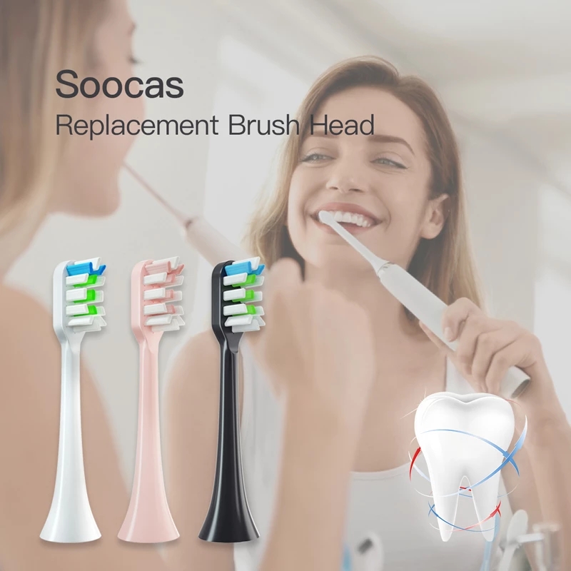 Replacement Toothbrush Heads For SOOCAS All Series X3U/X3pro/X3S/D5/D2 Sonic Electric Toothbrush Soft Bristle Nozzle