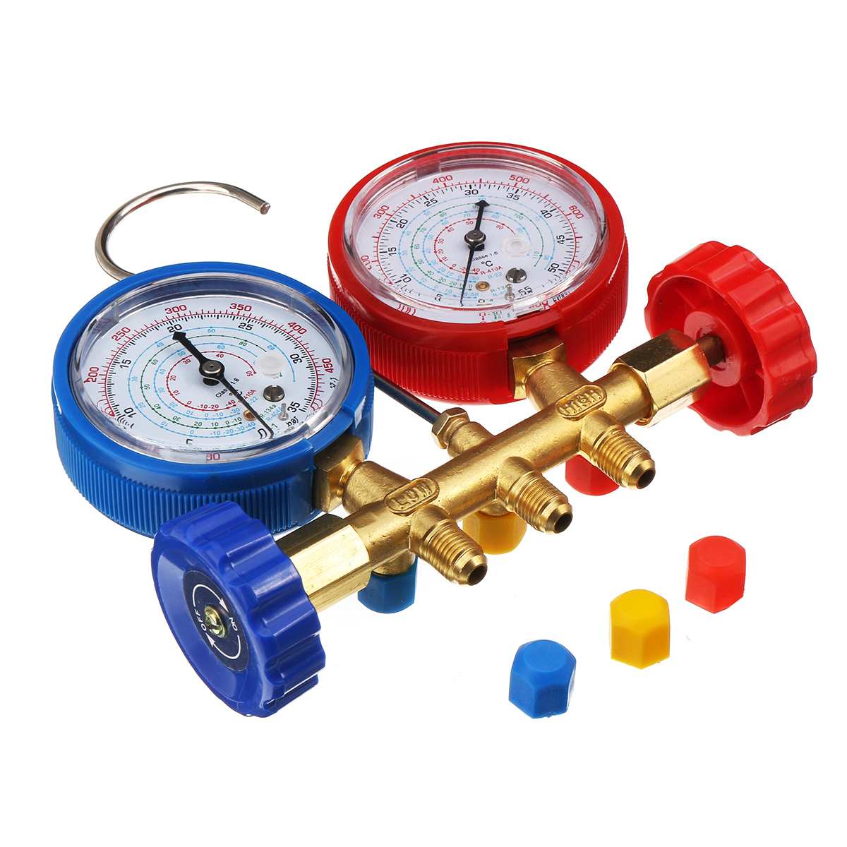 Manifold Gauge with Connector Refrigerant Device Pressure Gauge Refrigerant Filling Device High Precision R40 R410a R22 R134a