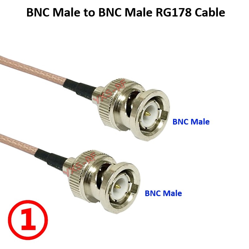 Cable RG178 BNC macho a BNC hembra RF coaxial Pigtail BNC a BNC para sistema GPS antenas de Radio micrófono: Negro / 10 m
