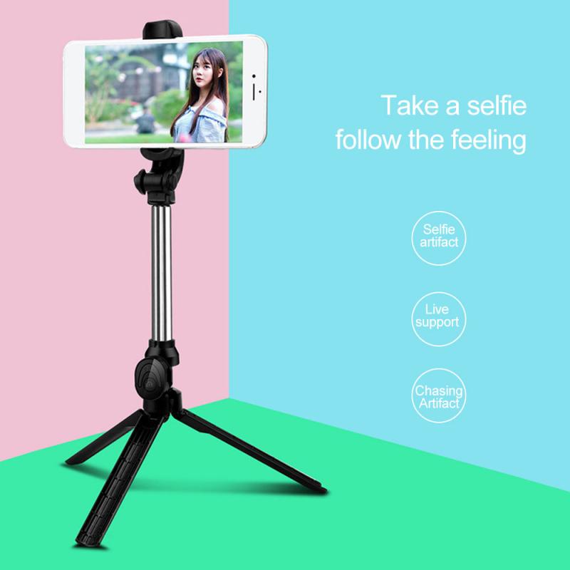 Trådløs bluetooth selfie stick udvidelig håndholdt monopod sammenklappeligt stativ med lukkerfjernbetjening til iphone android smartphone