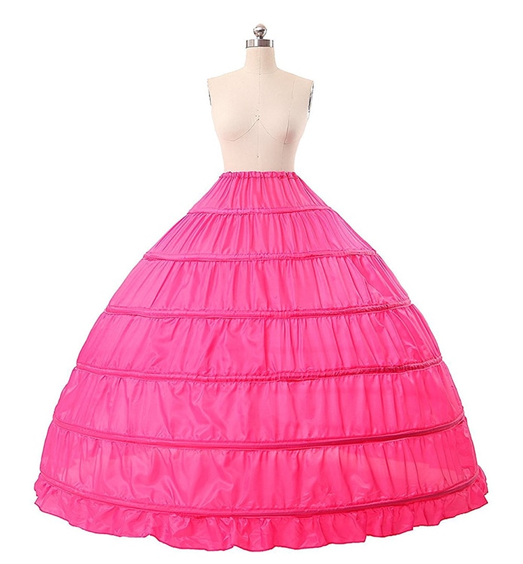 Borde de encaje 6 aro enagua bola vestido boda Vestido 110cm diámetro de la ropa interior de boda crinolina Accesorios