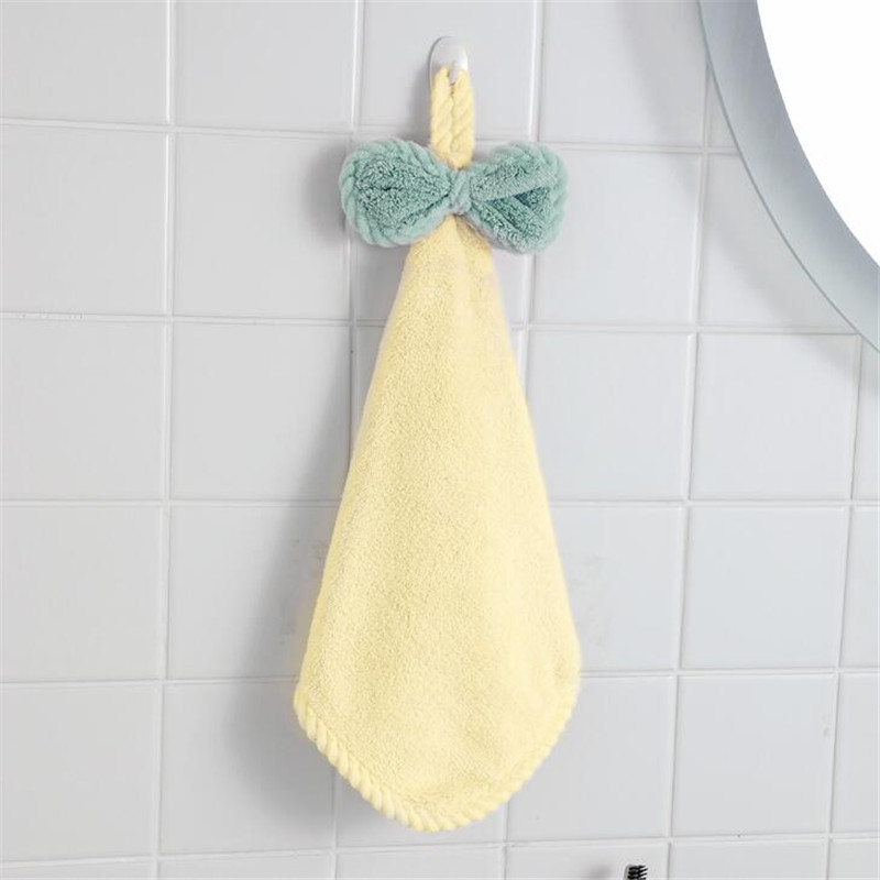 Bogen Hand Handtuch Mikrofaser Stoff Schnell-Trocken Wasser Absorption Trockenen Hängen Waschen Hand Handtuch freundlicher Tägliche Verwendung Küche Wc handtücher: Farbe 3